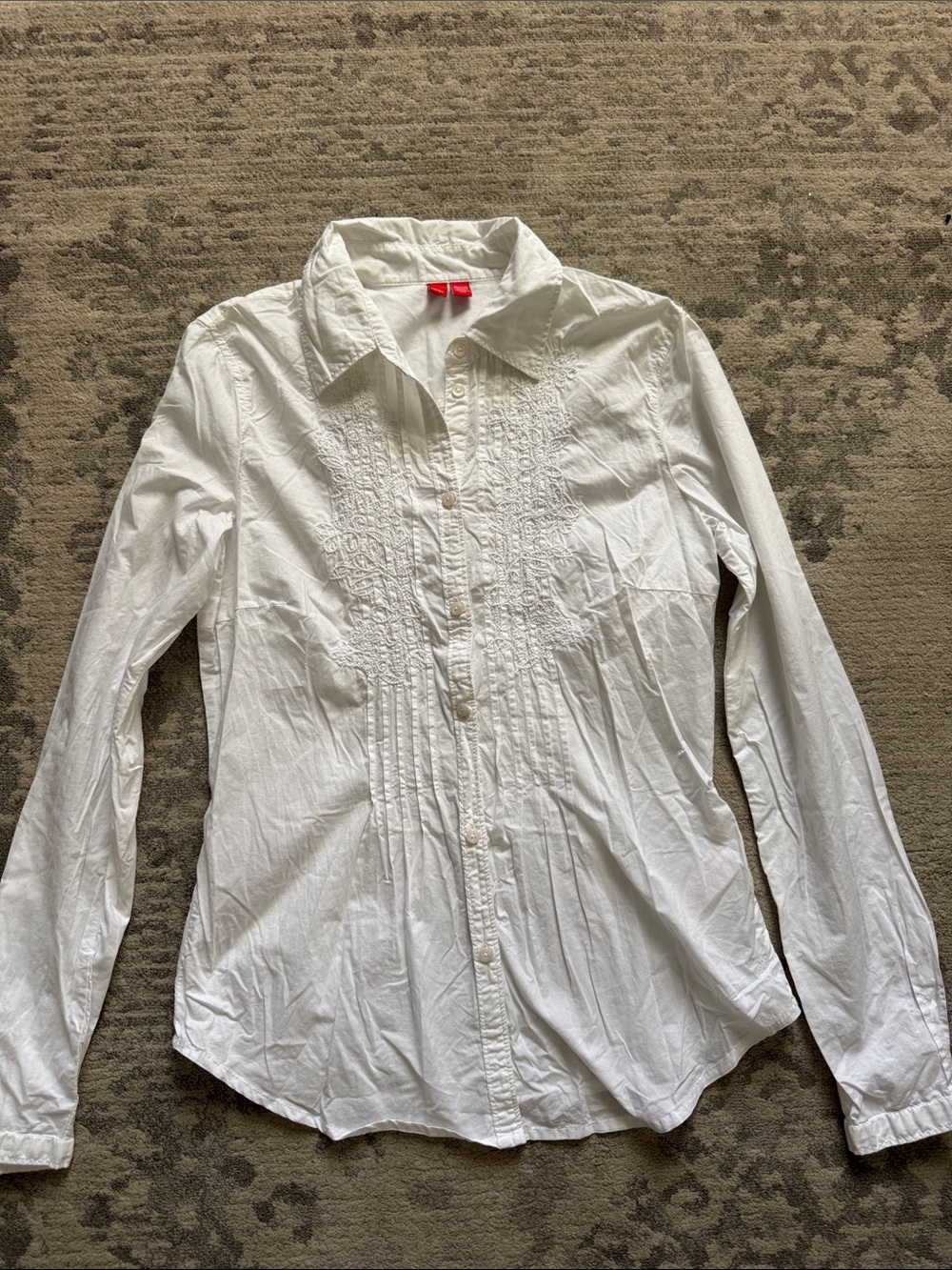 Classic Esprit White Pleated Women’s Shirt